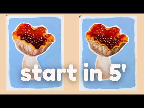 Видео: Смешанная техника для художников, пишущих гуашью: начните за 5 минут