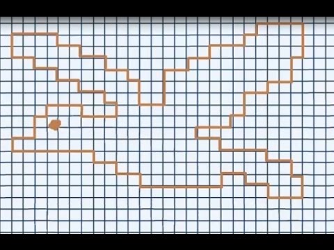 Видео: Летящая птица (графический диктант по клеточкам), рисуем по клеточкам птицу