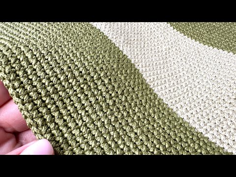 Видео: Популярный узор крючком КРЕСТИКИ  для сумок - Как поменять нить другого цвета