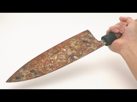 Видео: Как точить ржавый кухонный нож в Японии