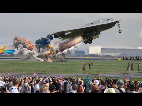 Видео: Женщина-пилот ВВС США B-2 Spirit совершила аварийный взлет на полной скорости!