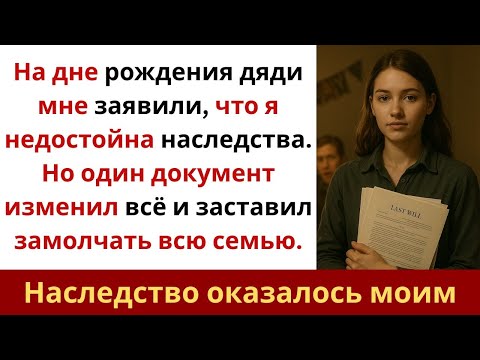 Видео: На день рождения дяди сказали «Ты не достоин наследства» — я просто показала документы