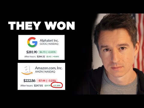 Видео: Акции Amazon и Google резко выросли после публикации отчета о прибылях