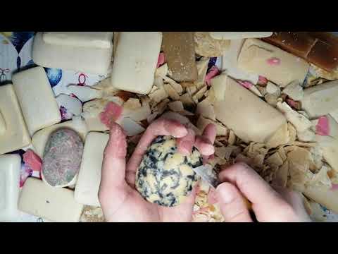 Видео: Сухое мыло - обмылки,обрезки.Резка.Постукивание .Хруст / Cutting.Soap dry.