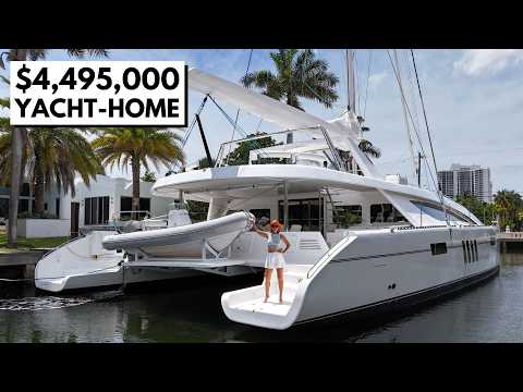 Видео: ЭТО ВАС УДИВИТ 🤯 Тур на парусной яхте Mystique Silhouette 80 SuperCat 2023 года