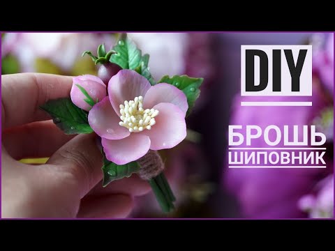 Видео: DIY |  Брошь "ШИПОВНИК" |  Полимерная глина  |  Polymer clay tutorial