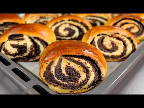 Видео: Те самые БУЛОЧКИ С МАКОМ из детства: мягкие, нежные с сочной маковой начинкой! Выпечка к чаю
