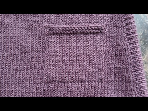 Видео: Как связать накладной карман на готовом  изделии