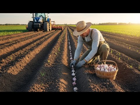 Видео: Саджу часник🧄🧄❤️-міцний, гострий і свій, тільки органічне добриво!!! 🧄🧄❤️#село #часник #поле#город 