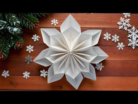 Видео: Самая красивая снежинка из бумаги