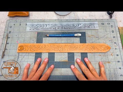 Видео: POV: Резьба и обработка простого узора для пояса с завитками