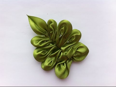 Видео: Необычный листочек для цветов Канзаши / The  Leaves for the Kanzashi