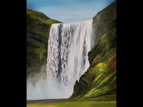 Видео: Мастер-класс.  Пейзаж. Рисуем  водопад гуашью. (Короткая версия)