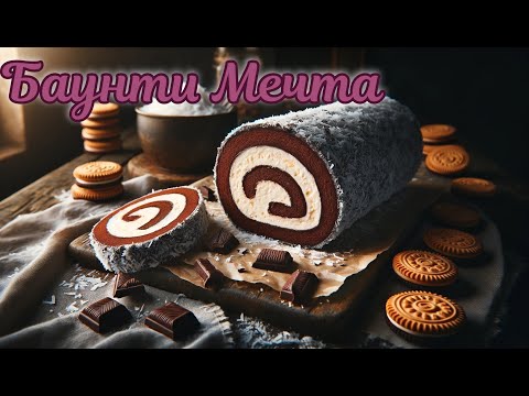 Видео: Эксклюзивный Рецепт: Рулет "Баунти" без выпечки! Нежный десерт за 10 минут!