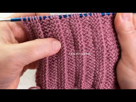 Видео: Платочная вязка с эффектом "плиссе". Вязание спицами. Pleated effect knitting.