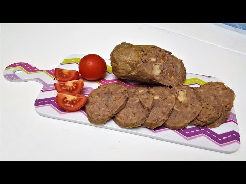 Видео: Домашняя колбаса из говядины  Халяль #домашняя_колбаса #холодная_закуска. Как приготовит и рецепт.