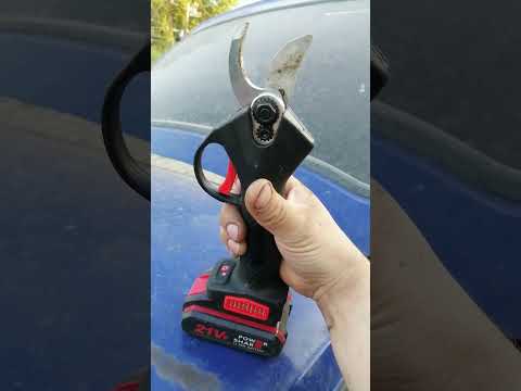 Видео: Китайский аккумуляторный секатор. включение и работа