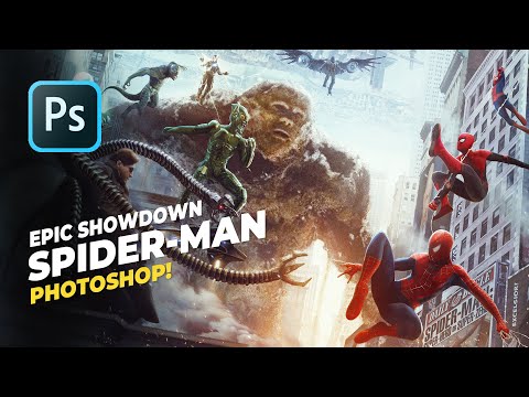 Видео: Фотошопим эпическую битву ЧЕЛОВЕКА-ПАУКА! | Специальный Photoshop-арт «Домой нет пути»