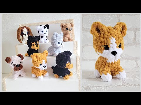 Видео: Корги вязаная из плюшевой пряжи/crochet dog✨gehäkelter dog