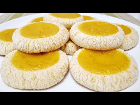 Видео: Лимонное 🍋🍋🍋 печенье-пирожное. Песочные ватрушки с кремом.