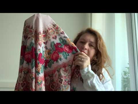 Видео: Павловопасадский платок Молитва серый. Хобби для женщин сегодня