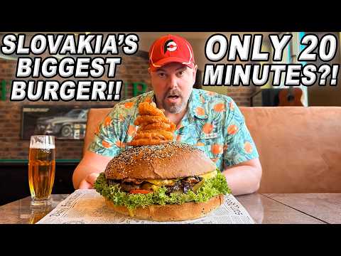 Видео: Я попробовал съесть самый большой в Словакии бургер «Maxi» Team Burger Challenge в Братиславе сам...