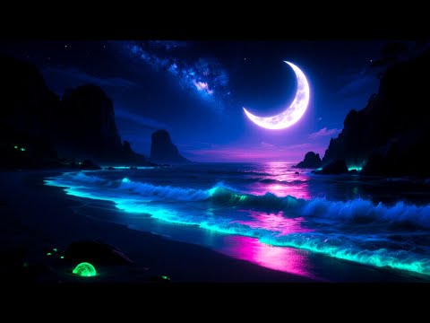Видео: Ночь на звёздном пляже 🌠🌊 Успокаивающая морская атмосфера для концентрации, учёбы и осознанности
