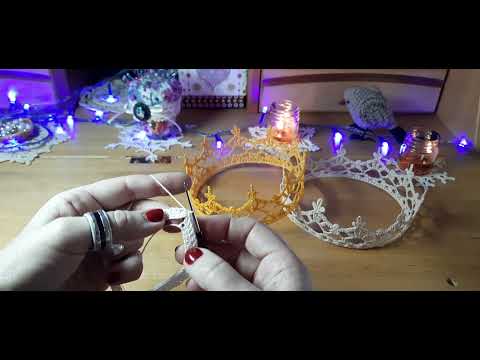 Видео: МК   корона крючком.  Korona szydełkowa.Coroa de crochet.