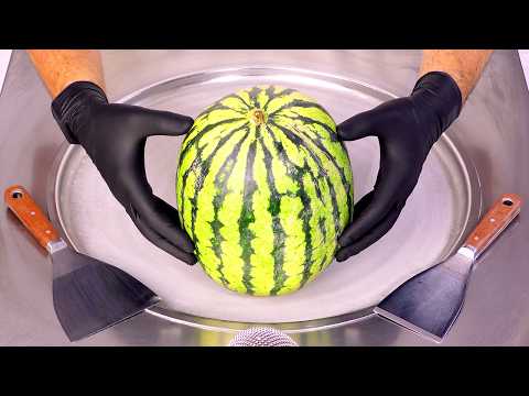 Видео: Особый способ приготовления арбузного мороженого – невероятно! (АСМР)