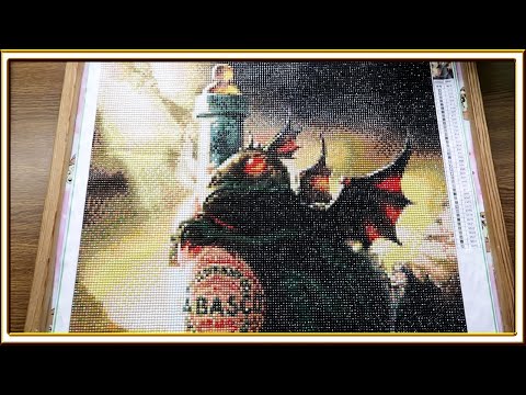 Видео: Алмазная мозайка ДРАКОН С СОУСОМ ТАБАСКО с Joom /Процесс и готовая картина