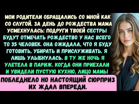 Видео: Мои родители обращались со мной как с прислугой. За день до Рождества мама усмехнулась: Подруги твое