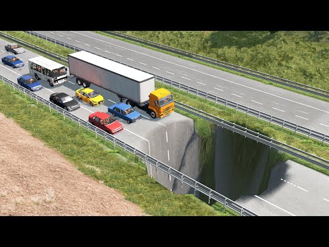 Видео: ПРОВАЛ ДОРОГИ! МАШИНЫ УШЛИ ПОД ЗЕМЛЮ | BeamNG.drive