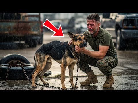 Видео: Бывший морской пехотинец нашёл пропавшую немецкую овчарку К9 на свалке — его спасение тронуло всю...
