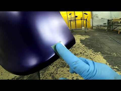 Видео: покраска навесного-удаление пылин на базе -sata 5000 hvlp-sata 5000 rp-base DUXONE-CLEAR CROMAX 3800