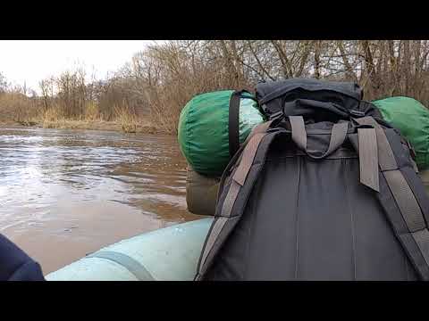 Видео: Сплав на надувной лодке по р. Дубна (Московская область) 9-10 апреля 2021 года