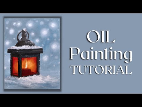 Видео: Фонарь на снегу — урок по масляной живописи, шаг за шагом