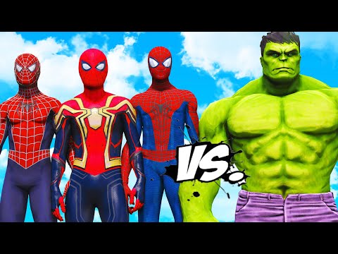 Видео: ВСЕ 3 ЧЕЛОВЕКА-ПАУКА ПРОТИВ ХАЛКА - ЭПИЧЕСКАЯ БИТВА