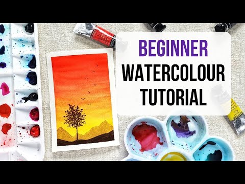 Видео: ПРОСТОЙ акварельный пейзаж для начинающих (вам ПОНРАВИТСЯ этот урок)