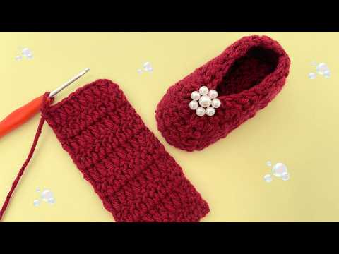 Видео: Очень ЛЕГКАЯ вязаная крючком детская туфелька