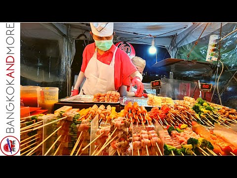 Видео: БАНГКОК Рынок выходного дня | STREET FOOD @ Ночной рынок Рамк...