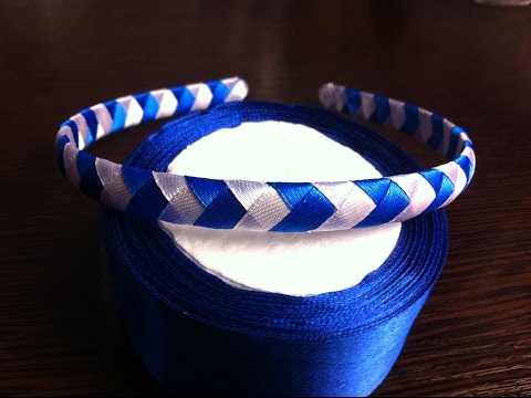Видео: Оплетение ободка четырьмя лентами/ Ободок Стрелочки
