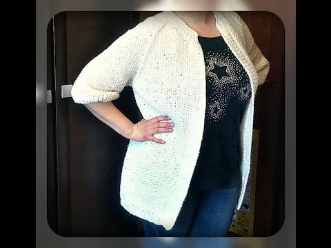 Видео: кардиган спицами, регланом сверху