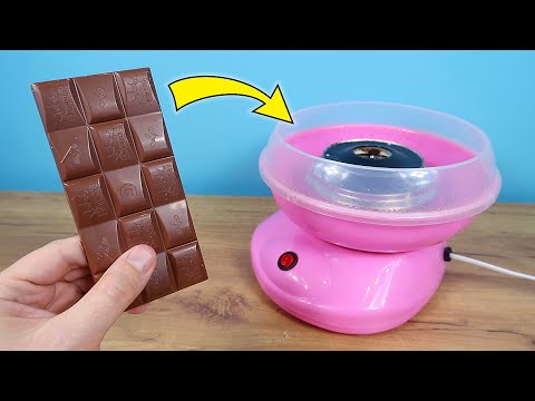 Видео: Что если в Аппарат для сладкой ваты бросить Шоколад? Сладкая вата из Шоколада!