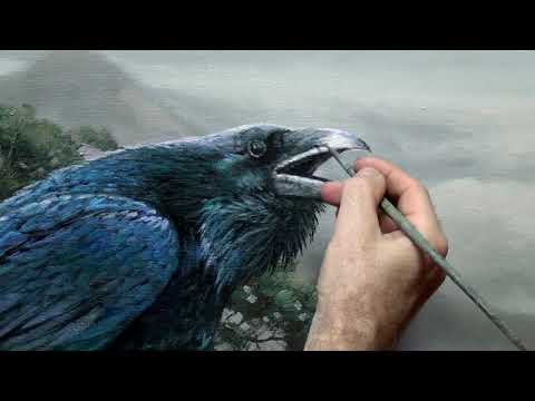 Видео: Пишем картину маслом "Горный Ворон", Художник Alik Oleynik.