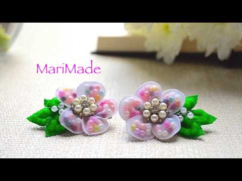 Видео: Заколки Цветы с Бусинами из Органзы МК Flowers Flores Hair Clips DIY