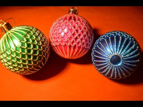 Видео: Новогодние игрушки.  Как обплести бисером игрушку на ёлку ? Бисероплетение.  Мастер класс