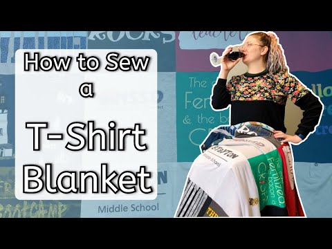 Видео: Как сшить одеяло из футболки // Проект для начинающих