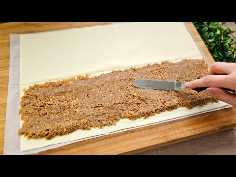 Видео: Слоёное тесто по-новому - Хрустящие лакомства за считанные минуты