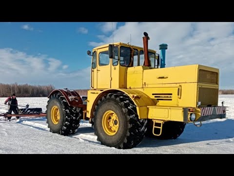 Видео: Трактор К-701 # Зимний запуск # Снегозадержание.