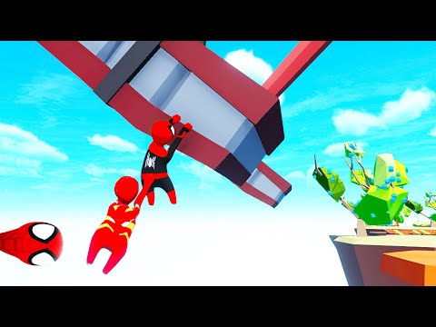 Видео: У НЕГО СИЛЬНО СГОРЕЛО HUMAN FALL FLAT пластилиновые герои Володя Человек Паук и Железный Человек